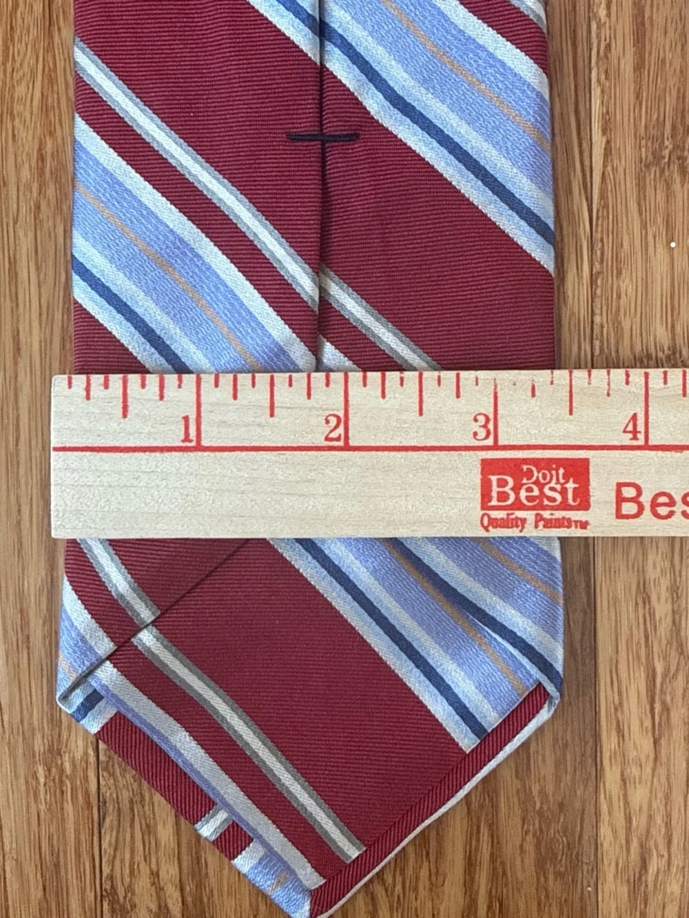 Ike behar NY Classic Burgundy and Light Blue Striped Men's Tie
